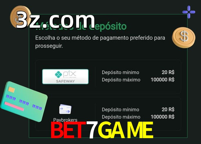 O cassino BET7GAMEbet oferece uma grande variedade de métodos de pagamento